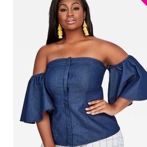 Ashley Stewart off shoulder top